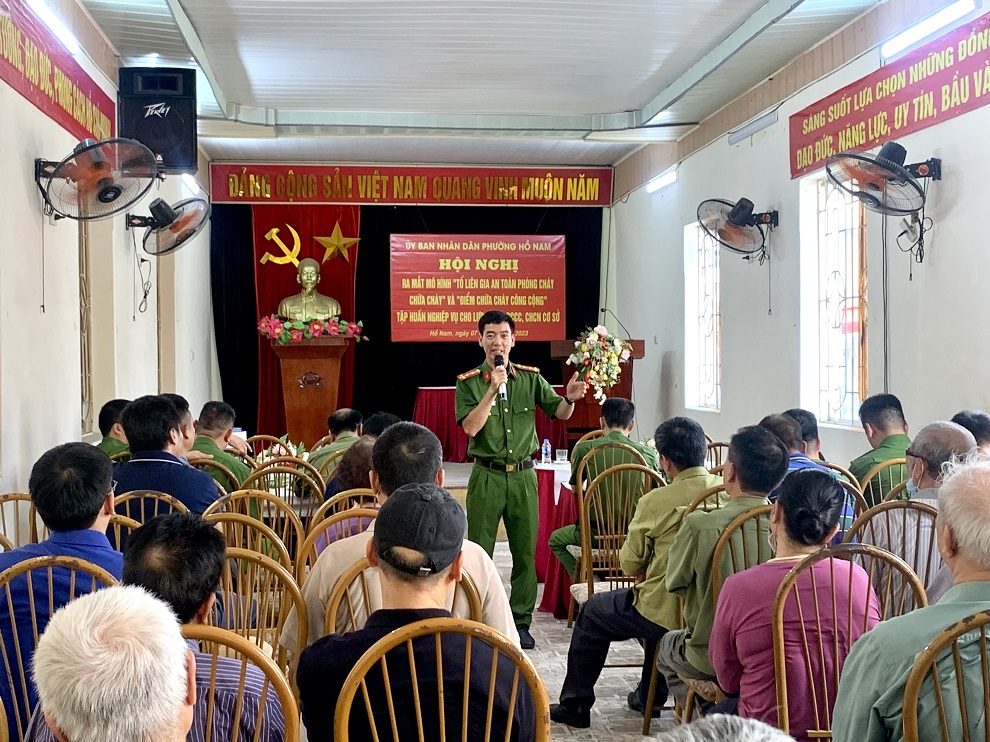 Phường Hồ Nam (Lê Chân): Ra mắt mô hình “Tổ Liên gia an toàn phòng cháy, chữa cháy” và “Điểm chữa cháy công cộng” trên địa bàn